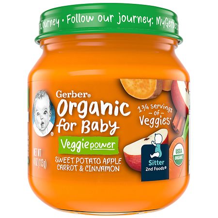 Gerber 2nd Foods Organic Baby Food Sweet Potato Apple Carrot & Cinnamon