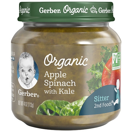 Gerber 2nd Foods Organic Baby Food Apple Spinach with Kale