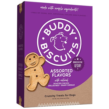 Buddy Biscuits Treats for Dogs Roasted Chicken, Grilled Beef, Sharp Cheddar