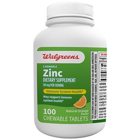 Walgreens Chewable Zinc 50 mg Tablets Natural Orange