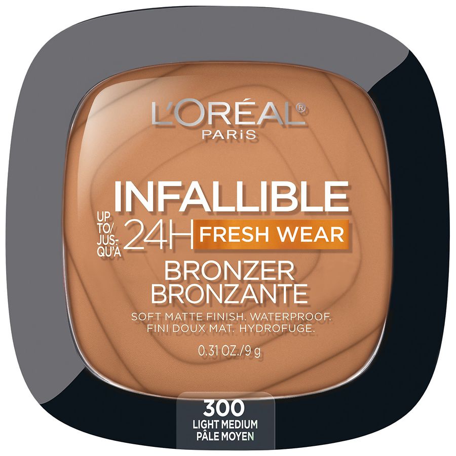 L'Oreal Paris Infallible Up to 24H Fresh Wear Soft Matte Bronzer, 300 Light Medium