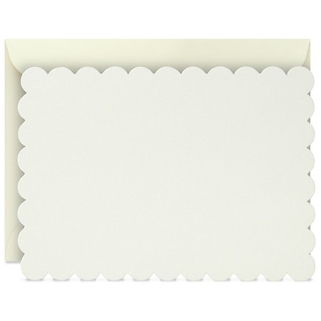 Hallmark Flat Blank Note Cards (Scalloped Ivory)
