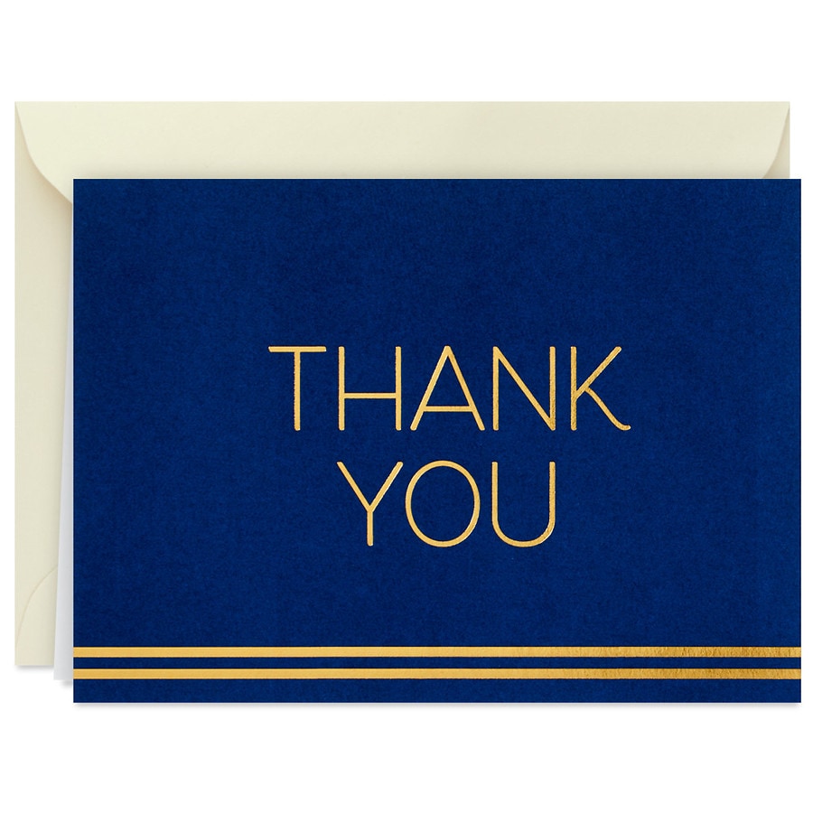 Hallmark Blank ThankYou Notes (Gold Lettering on Navy) Walgreens