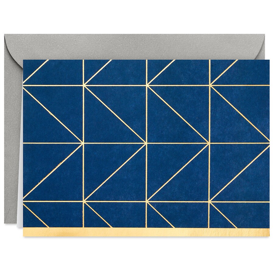Hallmark Blank Note Cards (Gold Geometric on Navy) Walgreens