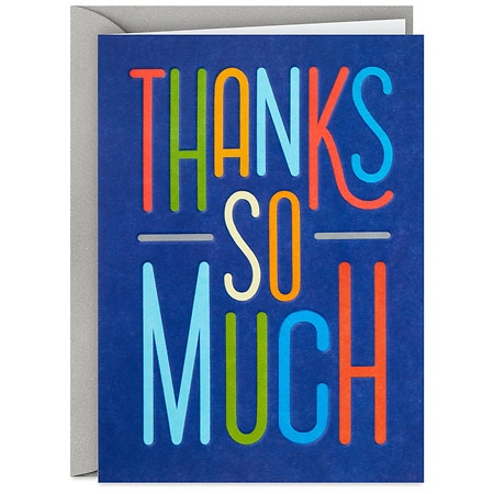 Hallmark Blank Thank-You Notes (Colorful Lettering on Dark Blue)