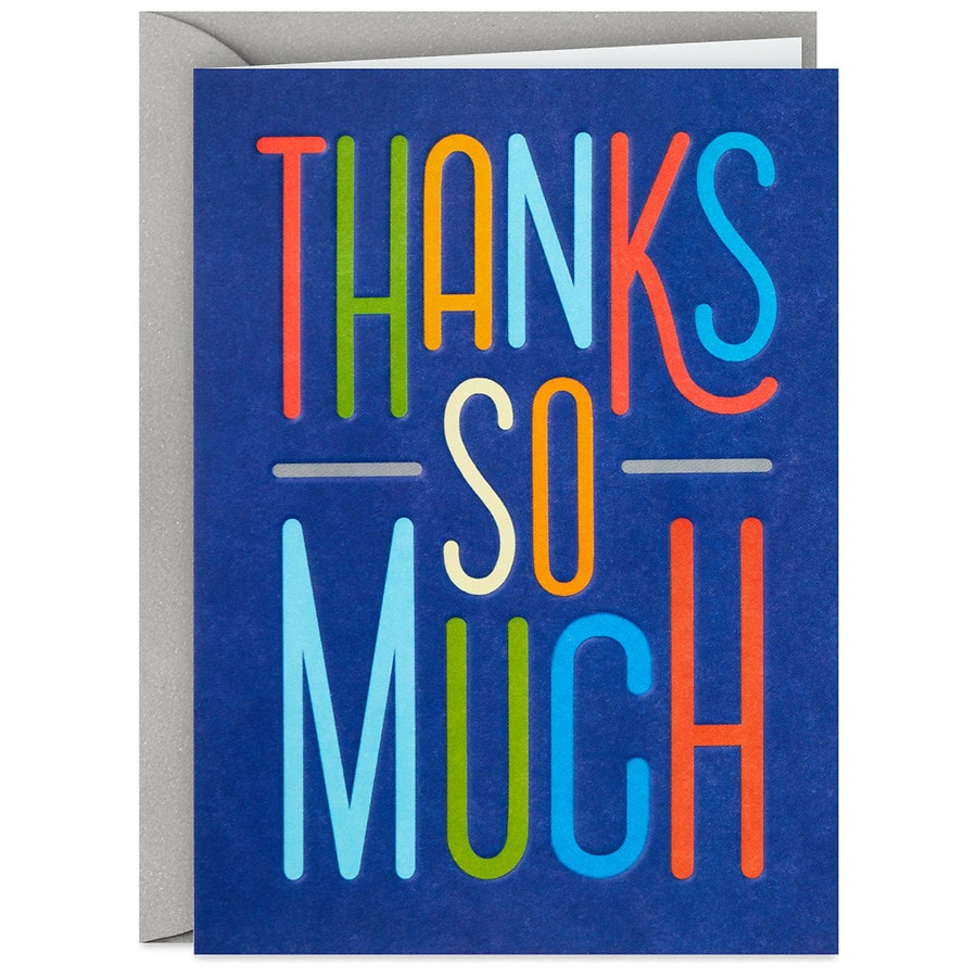 Hallmark Blank ThankYou Notes (Colorful Lettering on Dark Blue