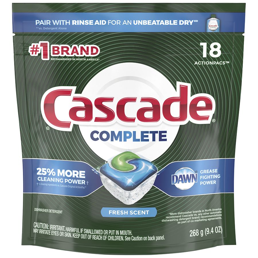 Cascade Complete ActionPacs Dishwasher Detergent Fresh
