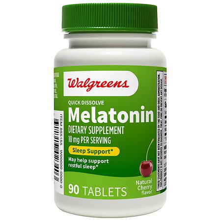 Walgreens Quick Dissolve Melatonin 10 mg Tablets Natural Cherry