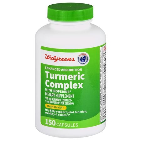 Walgreens Enhanced Absorption Turmeric Complex with BioPerine Capsules (150 days)