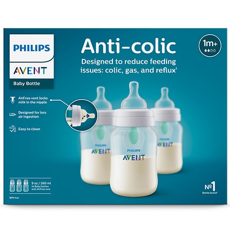 Philips Avent Avent Anti-colic Bottle With AirFree Vent 9oz Clear (SCY703/ 03)