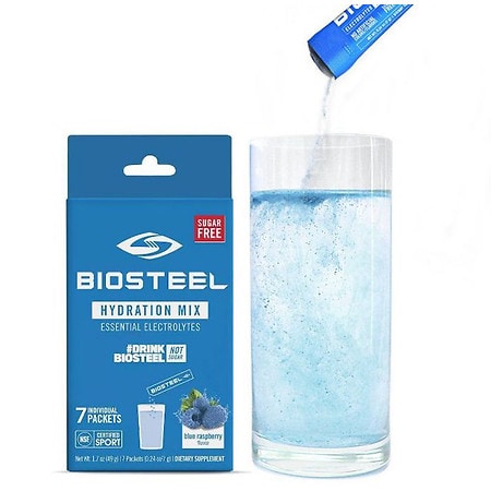 BioSteel Zero Sugar Hydration Mix, Great Tasting Hydration with 5 Essential  Electrolytes, Blue Raspberry Flavor, 16 Single Serving Packets 