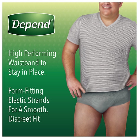 Depend Fresh Protection Adult Incontinence Disposable Underwear For Men -  Maximum Absorbency - L - Gray - 17ct : Target