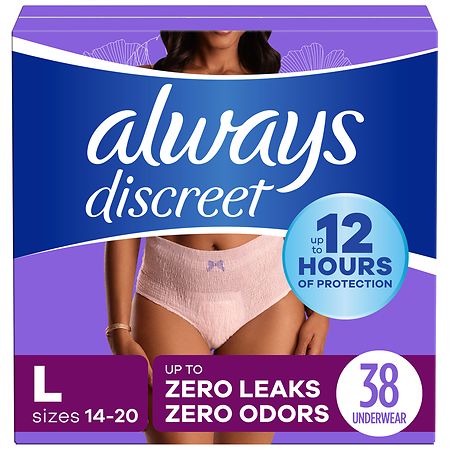 Always Discreet Adult Incontinence Underwear for Women and Postpartum L