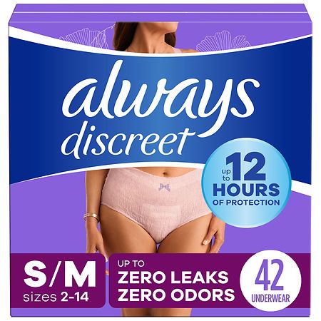 Always Discreet Adult Incontinence Underwear for Women and Postpartum S/ M