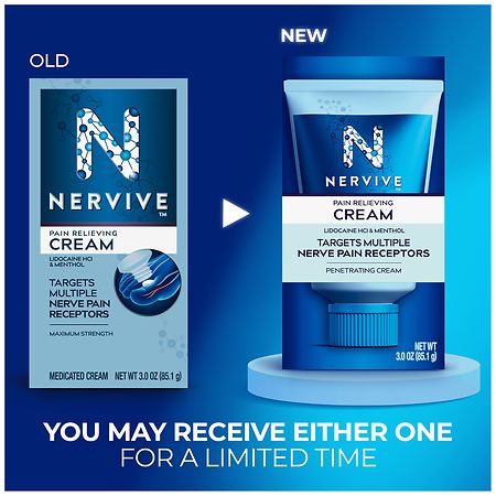 Nervive Nerve Care, Pain Relieving Cream, Max Strength Non-Greasy Topical Pain Reliever