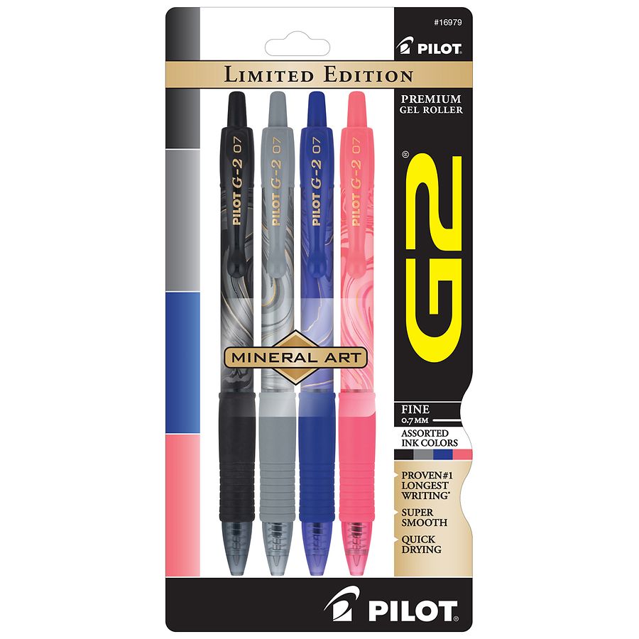 Pilot Mineral Art Collection Premium Retractable Gel Ink Rolling Ball Pens