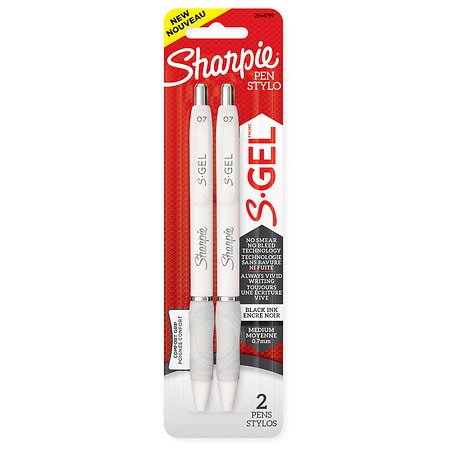 Sharpie S-Gel Fashion Black Ink Gel Pens White