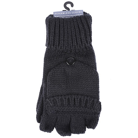 West Loop Fingerless Gloves Large Black