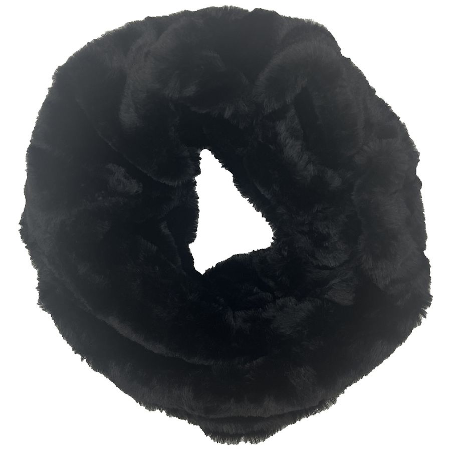 5 Black Faux Fur Pom & Loop by K+C