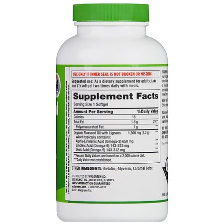 Walgreens Flaxseed Oil 1300 mg Softgels