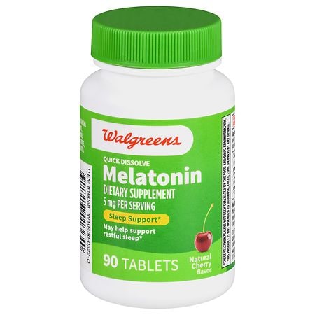 Walgreens Quick Dissolve Melatonin 5 mg Tablets Natural Cherry