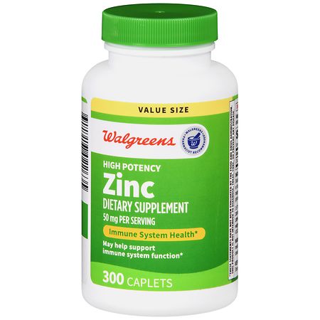 Walgreens High Potency Zinc 50 mg Caplets