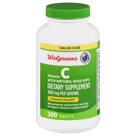 Walgreens Vitamin C with Natural Rose Hips 1000 mg Tablets