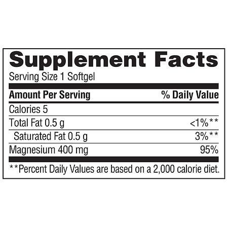 Walgreens Magnesium 400 mg Softgels