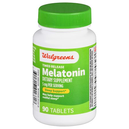 Walgreens Timed Release Melatonin 5 mg Tablets (90 days)