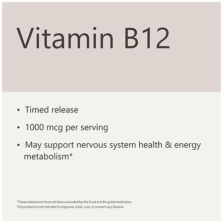 Walgreens Timed Release Vitamin B12 1000 mcg Tablets (60 days) | Walgreens Walgreens Timed Release Vitamin B12 1000 mcg Tablets (60 days) | Walgreens