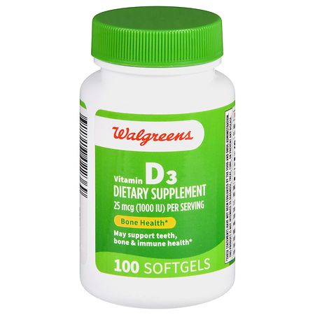 Walgreens Vitamin D3 25 mcg Softgels