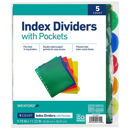 Binder Pocket w/ Write-On Index Tabs, 8 1/2