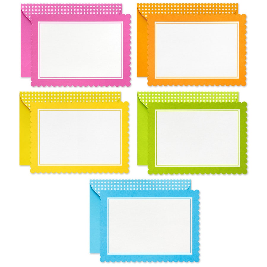 Hallmark Flat Blank Note Cards in Caddy (Assorted Scalloped) Walgreens