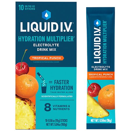 Liquid I.V. Hydration Multiplier – Tropical Punch – Hydration Powder  Packets, Electrolyte Drink Mix, NON GMO