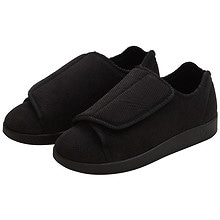 Silvert's Women's Extra Extra Wide Easy Closure Slippers, Black | Walgreens