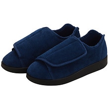 Silvert's Women's Extra Wide Easy Closure Slippers, Navy | Walgreens