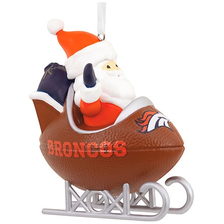 Hallmark NFL Denver Broncos Santa Football Sled Christmas Ornament