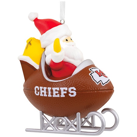 Hallmark NFL Kansas City Chiefs Santa Football Sled Christmas Ornament