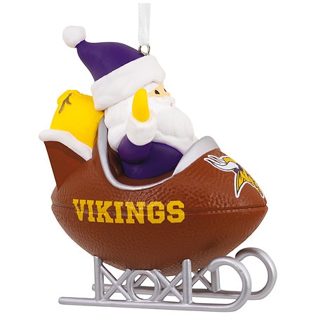 Hallmark NFL Minnesota Vikings Santa Football Sled Christmas Ornament