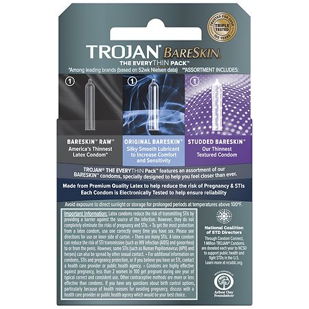Trojan Bareskin EveryTHIN Lubricated Latex Condoms