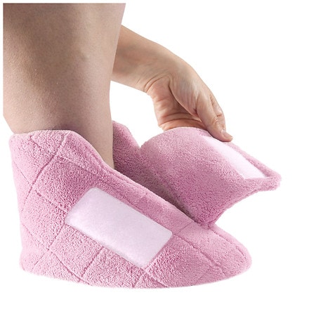 Silvert's Women's Extra Wide Swollen Feet Slippers Baby Pink
