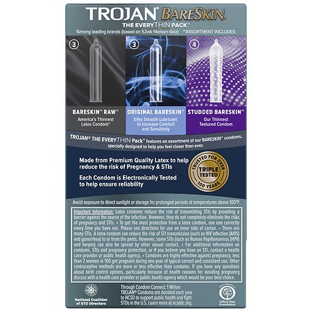 Trojan Bareskin EveryTHIN Lubricated Latex Condoms
