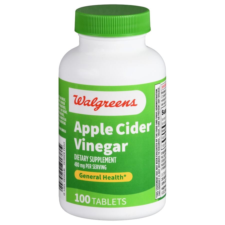 Walgreens Apple Cider Vinegar 480 mg Tablets (50 days) Walgreens