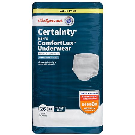 Walgreens Certainty Underwear, Moderate Absorbency, Superior Dryness, XS/S,  22 ea,  price tracker / tracking,  price history charts,   price watches,  price drop alerts