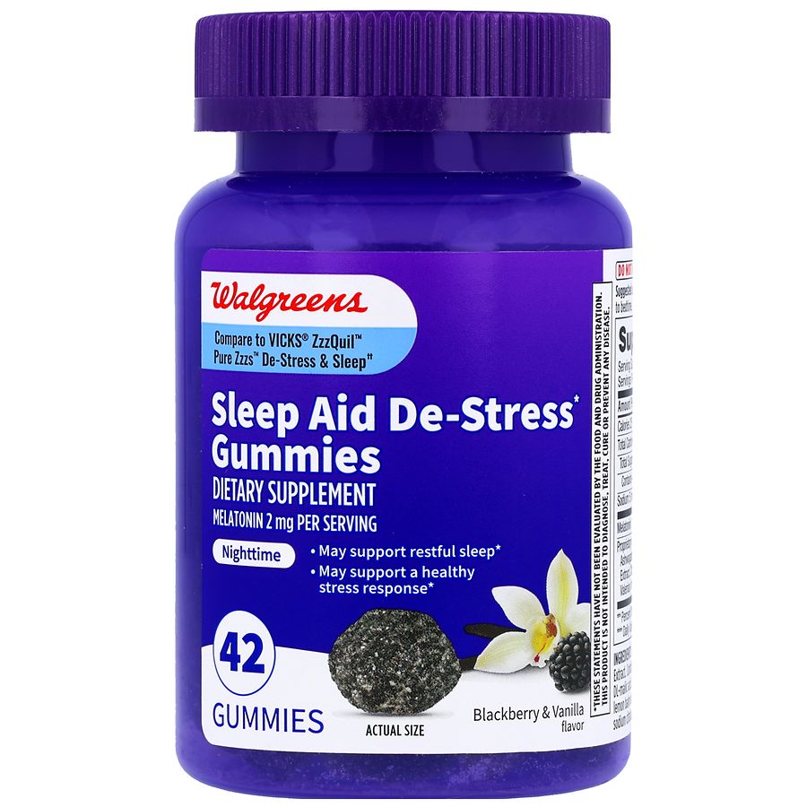 Walgreens Sleep Aid DeStress Gummies Blackberry & Vanilla Walgreens
