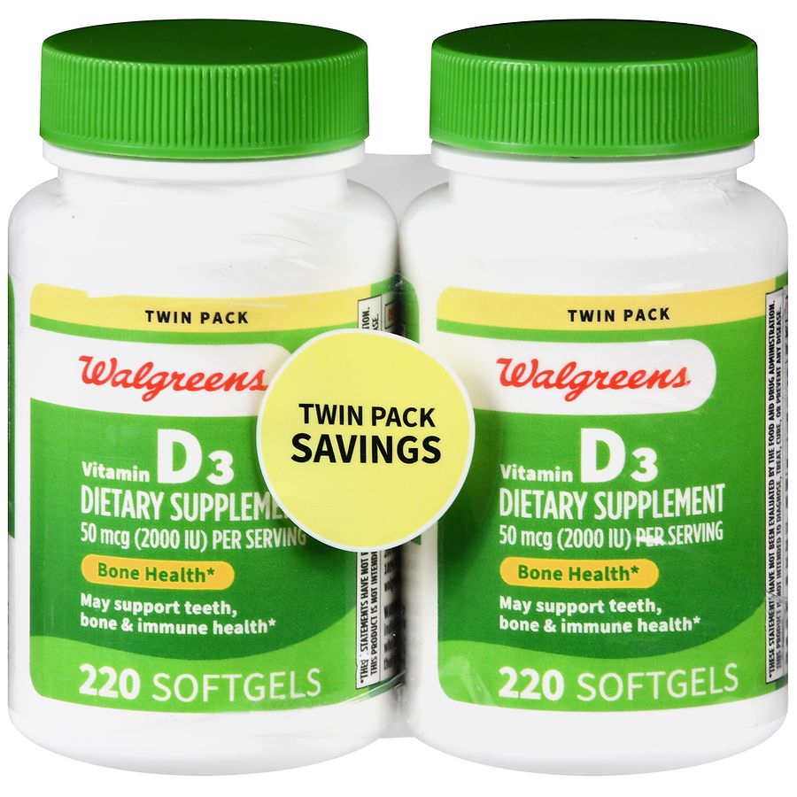 Walgreens Vitamin D3 50 mcg Softgels (440 days) Walgreens