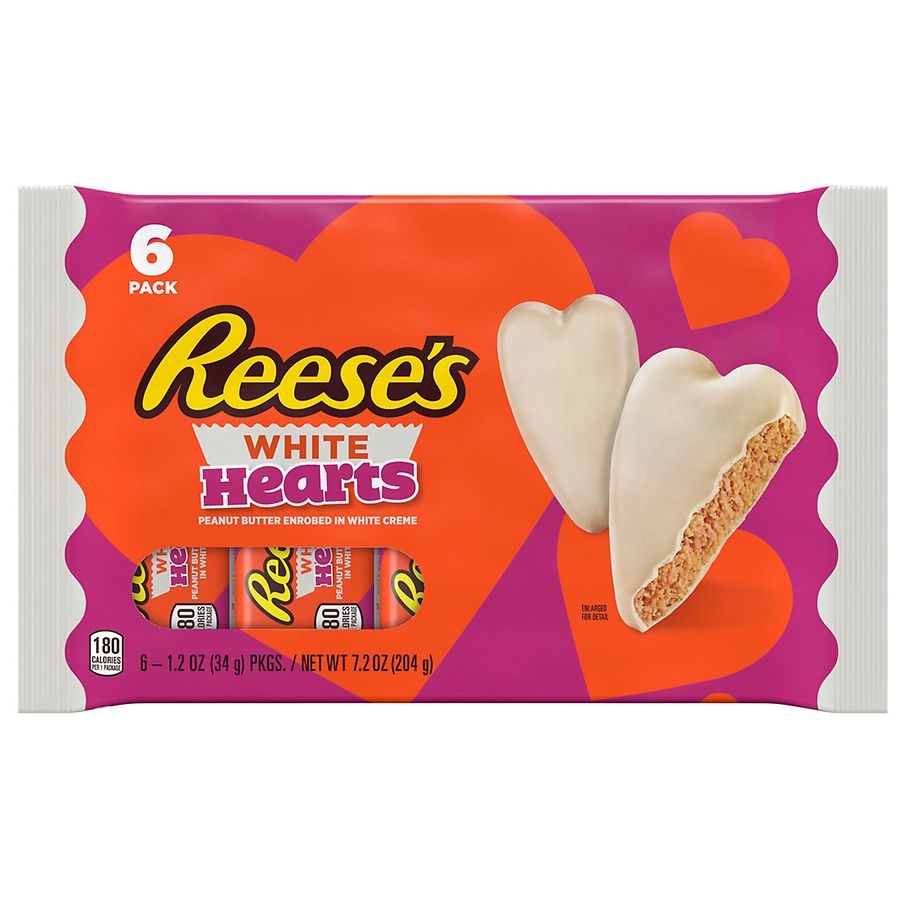 Photo 1 of 2 pack of Hearts Candy, Valentine's Day White Creme Peanut Butter