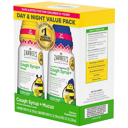 Zarbee's Children's Cough Syrup Mucus Day & Night Pack