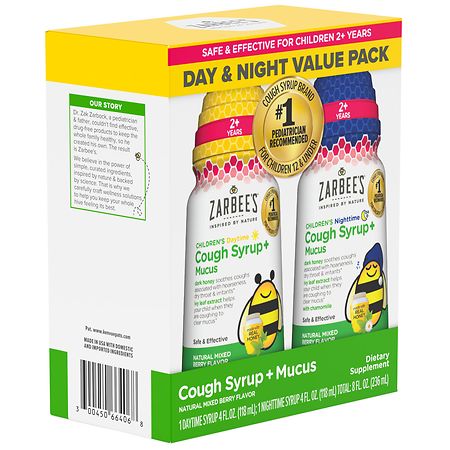 Zarbee's Children's Cough Syrup Mucus Day & Night Pack
