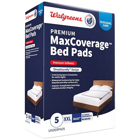 Walgreens Premium MaxCoverage Bed Pads XXL, 36 x 51 inches